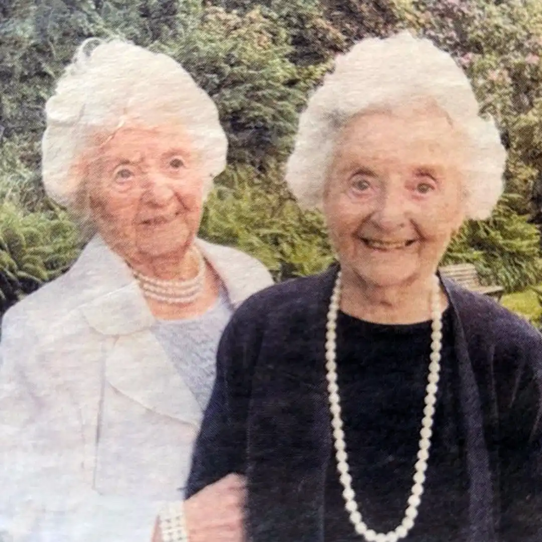 Home Instead Ascot client Audrey and her twin sister today