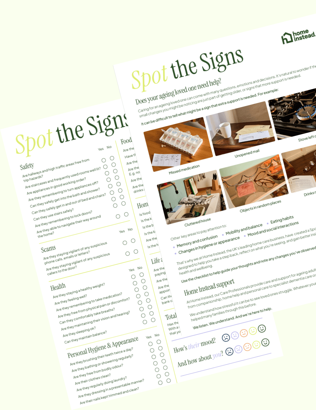 spot the signs checklist screenshot